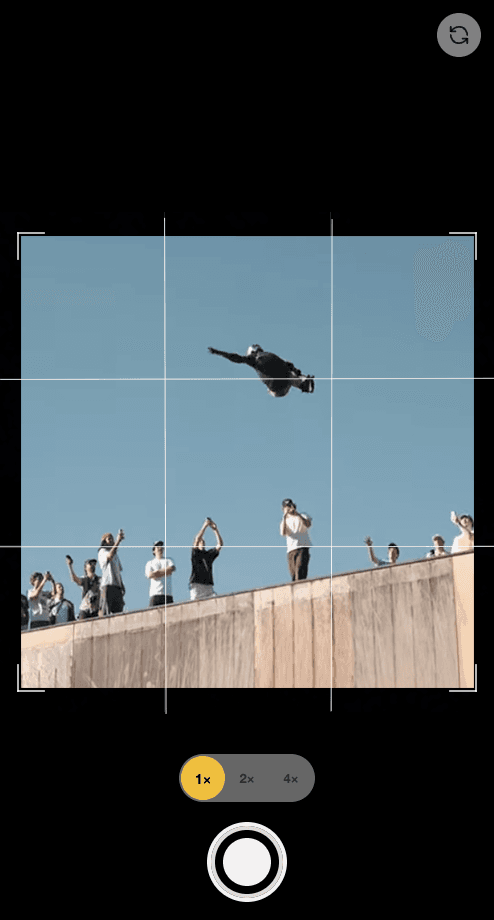 Camera viewfinder capturing a memory