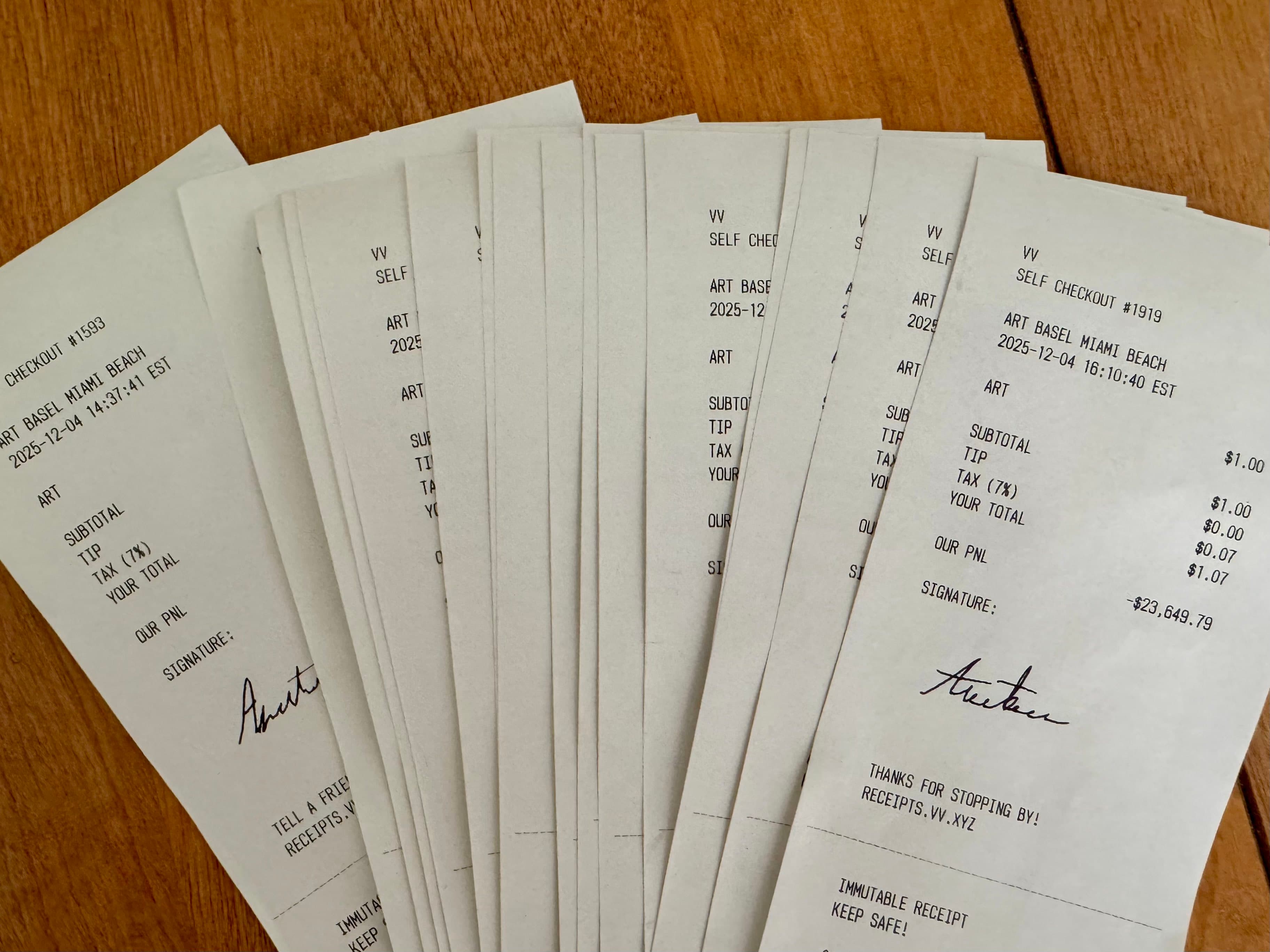 Receipts used as a potential onboarding experience